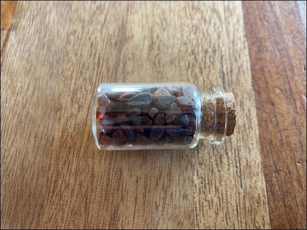 Bottle fossil middle Amber
