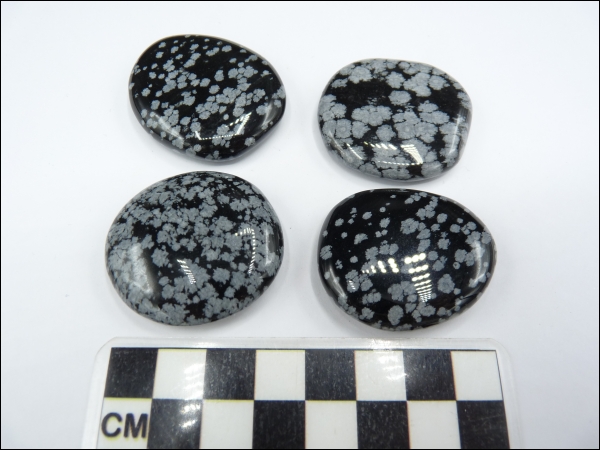 Obsidian snowflake flat polished large