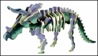 Houten puzzel 3D met huid Triceratops Bones&More