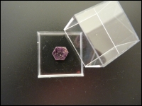 Ruby hexagonal crystal small in box
