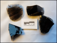 Stollingsgesteente: Obsidiaan zwart klein